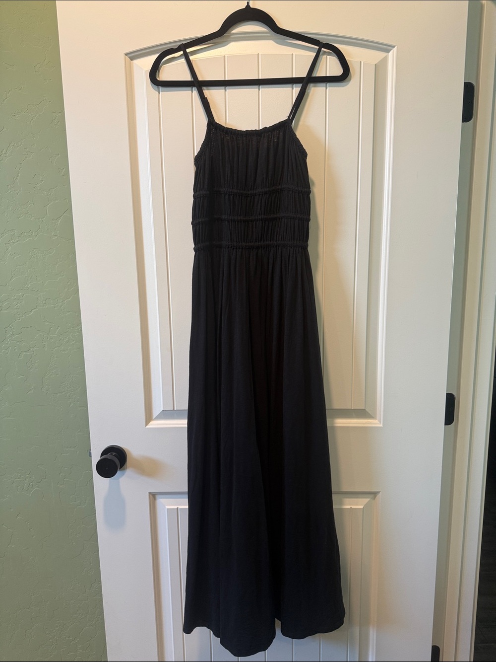 American Eagle Outfitters Black Smocked Maxi Dress